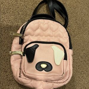 Betsey Johnson Pug Mini Backpack dog pink
